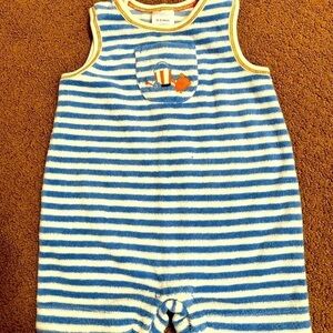 Gymboree Boys 0-3 Months Sleeveless Shorts Terrycloth Striped Romper